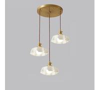 3 Lighting Vintage Milk Glass Flower Pendant Light Fixture Cluster Pink Floral Hanging Lamp Ceiling Gold French Country Chandelier for Kitchen Island Farmhouse Dining Room Table