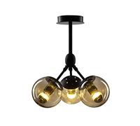 3-Lights Contemporary Transparent Glass Ceiling Pendant Light American Simple Village Magic Bean Wrought Iron Chandelier Lamp Dining Living Room Bedroom Aisle Restaurant
