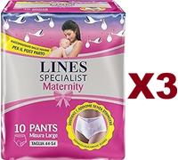 3 LINES SPECIALIST MATERNITY 10 PANTS TAGLIA 44-54 PER PERDITE SOSTIENE L'ADDOME