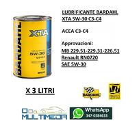 3 LITRI BARDAHL XTA 5W30 POLARPLUS OLIO AUTO ACEA C3-C4 MB229.31 RN 0720