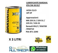 3 LITRI BARDAHL XTA 5W30 POLARPLUS OLIO AUTO C2 RN17 MB229.51 PSA B712290 RN0710