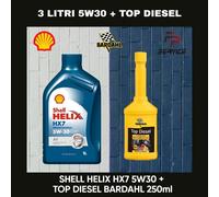 3 LITRI DI SHELL HELIX HX7 PROF AV 5W30 ACEA C3 VW 502/505.01 OLIO + TOP DIESEL