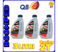 3 LITRI OLIO MIX MISCELATORE Q8 RACING 2T NO FUMO JASO FC FD API TC+++ 03QE03