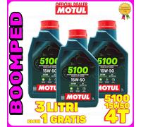 3 LITRI OLIO MOTUL 5100 15W50 TECHNOSYNTHESE 4TEMPI 4T MOTO SCOOTER 03MO52