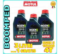 3 litri OLIO MOTUL NGEN 5 10W40 ECOLOGICO RICICLATO 4TEMPI MOTO SCOOTER 03MO49