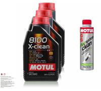 3 Litri Original MOTUL 8100 X-Clean 5W-40 Olio Motore 300ml Fuel System Clean