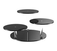 3 Livelli per Espositore Acrilico per Scrivania Trasparente Nero Spessore 4mm
