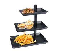 3 Livelli Porta Frutta da Tavolo,Porta Frutta a Piani Nero,Portafrutta a Ripiani in Metallo,Alzatina per Dolci,Supporto per Cupcake, Torte, Muffin, Grandi Livelli,Pasticcini, Biscotti e Frutta