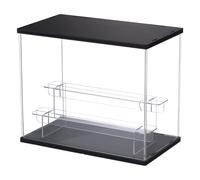 3 Livello Acrilico Vetrina con LED Chiaro Trasparente Antipolvere Nero