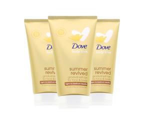 3 lozioni autoabbronzanti Dove Summer Revived per corpo Light Medium da 75 ml