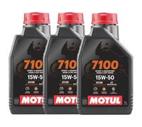 3 LT LITRI OLIO 7100 15W50 MOTO SCOOTER SINTETICO 100% ESTER MA2 TAGLIANDO 3 CONFEZIONI DA 1 LITRO
