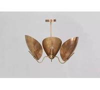 3 Luce Curvo Tonalità Ciondolo Metà Secolo Moderno Raw Ottone Sputnik Lampadario