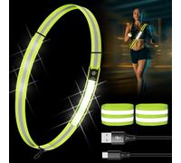 3 luci da corsa per jogging con cintura catarifrangente + bracciale riflettente, lampada a LED regolabile USB, ricaricabile, luce di sicurezza notturna, cintura da corsa per jogging, corsa,