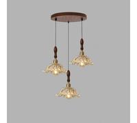 3 luci di Vetro Cucina Isola in Legno Rustico Fiore Apparecchiatura grappolo Custer Lampada a Sospensione lampadario Le Scale per Camera da Letto