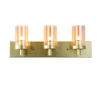 3 Luci Specchio Bagno Retro, Specchio Vintage Oro Luci Frontali con Ombrello Di Vetro, E27*3, Luci Specchio Metallico Armadio Luci da Letto Lampada da Parete per Hotel Ristorante