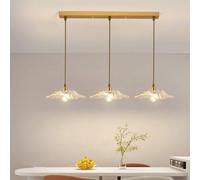 3 luci Trasparenti a Forma di Fiore di Loto, Lampada da Cucina a grappolo, in Vetro, Moderna e nordica, Regolabile, lampadario da soffitto per Sala da Pranzo, Bar, caffetteria, Foyer, fattori