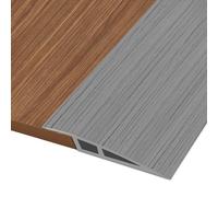 3 M * 5cm Soglia di Dislivello Pavimento in PVC Autoadesiva, Profilo di Transizione Pavimento per Dislivello di 5-10mm, Listelli di Collegamento a Pavimento per Pavimenti Parquet (Legno Grigio)