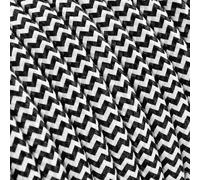 3 m cavo tessile rotondo 2 x 0,75 mm² bianco nero Bianco