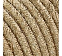 3 m cavo tessile rotondo 2 x 0,75 mm² juta Natural color