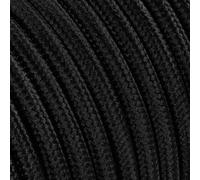 3 m cavo tessile rotondo 2 x 0,75 mm² nero Nero