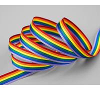 3 m x 10 mm nastro decorativo arcobaleno LGBT a righe con 6 colori amore libertà orgoglio simbolo bandiera Deko double face per decorare cucito confezioni regali
