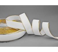 3 m x 16 mm nastro di velluto 607 G bianco oro velluto con bordo dorato Velvet Velour nastro regalo elegante decorazione Natale nastro cucito