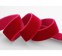 3 m x 22 mm nastro elastico in velluto rosso scuro (340) Velour estremamente elastico su un lato in velluto 20% elastan da cucire