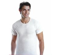 3 maglia mezza manica da uomo LEABLE 100% cotone makò girocollo e V bianco nero