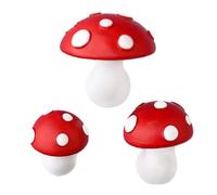 3 magneti a forma di fungo in stile cartone animato, decorazione per frigorifero, decalcomanie a forma di fungo