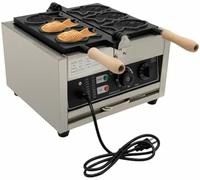 3 Maker Di Waffle Di Pesce A Griglia, Macchina Per Creazione Di Waffle Taiyaki Da 1500 W, Uso Commerciale E Domestico, Argento, Acciaio Inossidabile E Alluminio, 6 Impostazioni Di Temperatura