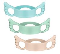 3 maniglie per biberon in silicone, per biberon da 6 a 7 cm, manici per biberon con impugnatura facile da impugnare, manico leggero per un facile trasporto (blu/verde/rosa)