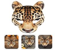 3 maschere di leopardo per Halloween: maschera da leopardo, mezza faccia,