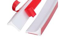 3 metri Barriera Doccia Barriera Stop Acqua Soglia Silicone Autoadesivo Striscia di Ritenzione dell'acqua del Bordo del Lavandino Cucina Bagno, Bianco (Due adesivi di supporto)