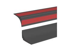 3 metri Barriera Doccia Ferma Acqua Silicone Doccia per Barriera Stop Acqua Soglia Striscia di Ritenzione Bagno Arresto Doccia Autoadesivo, Nero (Due adesivi di supporto)