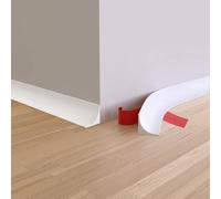 3 Metri Modanatura Adesiva per Pareti, Striscia di Bordatura Flessibile, Profilo Angolare PVC, Strisce di Calafataggio Autoadesivo per Parete, Pavimenti, Soffitti, Battiscopa, Piastrelle (Bianco)