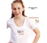 3 mezza manica caldo cotone giro LEABLE da bimbo bimba bianco 208 236