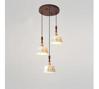 3 Milk Glass Light Single Wood Mid Century Pendant Lighting Cluster White Ceramics Farmhouse Rustic Chandelier for Bedroom Kitchen Island Dining Room Staircase Stairwell