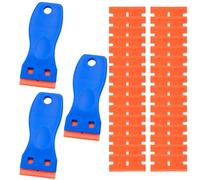 3 mini raschietti in plastica con 30 lame in plastica, spatola in plastica, raschietto in plastica per rimuovere i residui di colla, rimuovere adesivi, rimuovere la colla, per la pulizia della vernice
