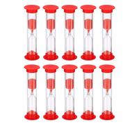 3 Minuti Sabbia Timer,10pz Piccolo Sabbioso Orologio con Coperchio,Rosso