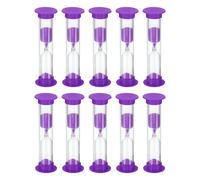 3 Minuti Sabbia Timer,10pz Piccolo Sabbioso Orologio con Coperchio,Viola