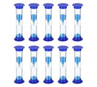 3 Minuti Sabbia Timer,10pz Piccolo Sabbioso Orologio con Plastica Coperchio,Blu