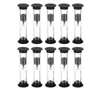 3 Minuti Sabbia Timer,10pz Piccolo Sabbioso Orologio con Plastica Coperchio,Nero