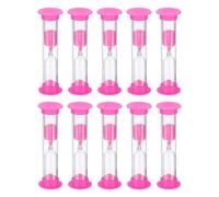 3 Minuti Sabbia Timer,10pz Piccolo Sabbioso Orologio con Plastica Coperchio,Rosa