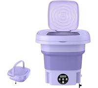 3 Modalità Piccola Lavatrice Efficiente, Adatto per il campeggio, i viaggi, i viaggi d'affari, pieghevole, timer a tre velocità, risparmio energetico e protezione ambientale, colore viola