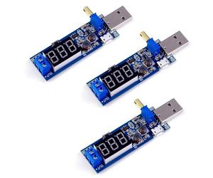 3 moduli DC Step Up Down Power Supply, USB 5 V fino a 3,3 V/9 V, 12 V, 24 V, modulo Boost Buck Converter regolabile, convertitore Step Up (Micro USB)