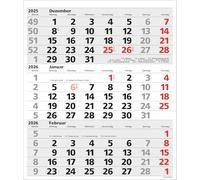 3-Monats-Planer XL Comfort 2026: 3-Monatskalender extra groß I Wandplaner / Bürokalender mit Datumsschieber, Vor-und Nachmonat und Jahresübersicht I 30 x 39 cm