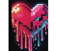 3-Month Productivity Planner | Melting Neon Heart | 8.5" x 11" Undated Journal with SMART Goals, Habits, and Daily Focus