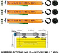 3 MOTORI PER TAPPARELLE ELETTRICHE PER SERRANDA AVVOLGIBILE MOTORE 220 V 60 KG
