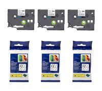 3 nastri compatibili con Brother P-touch per TZe-231 TZe231 TZ-231 TZe (12 mm x 8 m), nero su bianco, per etichettatrice PTouch P-Touch H100R H100LB H105 H110 H101 H107B D210 H100LB D410 H210 00 10 00