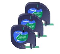 3 nastri da 10 pezzi da 12 mm compatibili con Letra Tag A91334 A91330 91331 16952 Label Maker Plus LT100H QX50(3PK Green-Plastic)